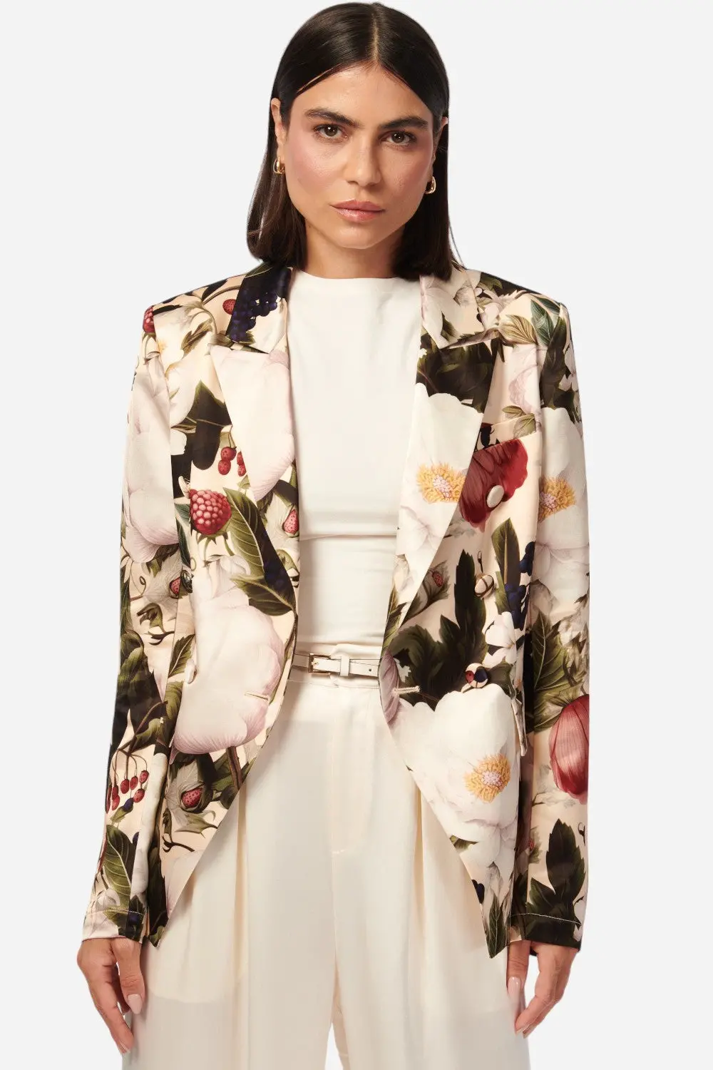 Camy Nyc Zana Double Breasted Blazer In English Garden 1