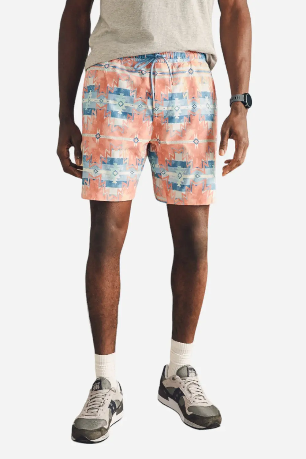 Faherty Doug Good Feather Shorelite Active Shorts 7" Inseam In Water Color Star Nation 1