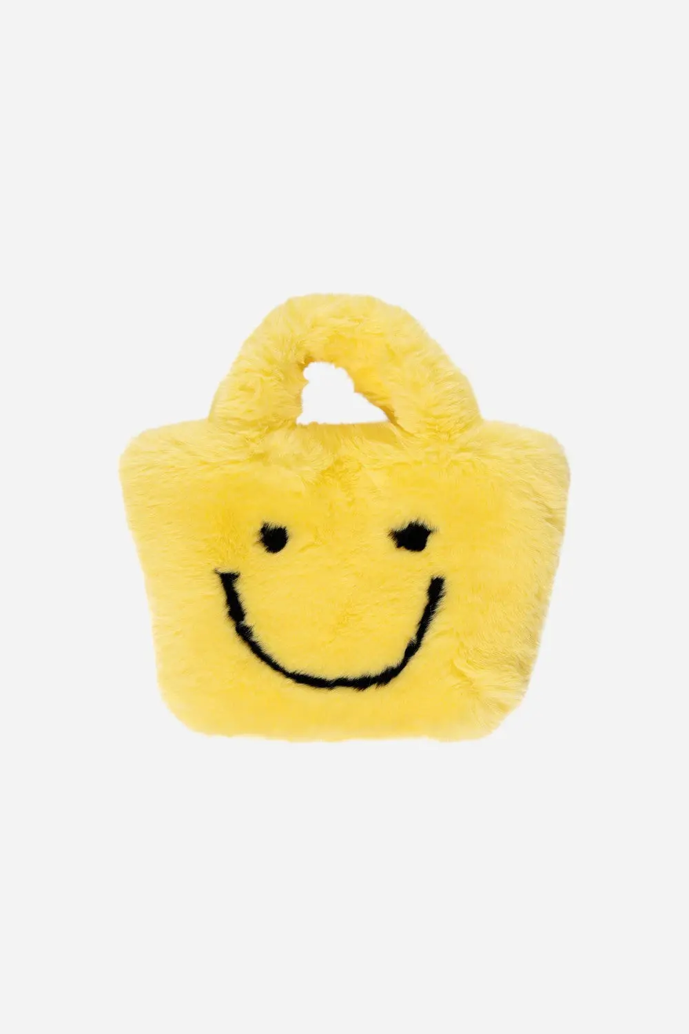 Malibu Sugar Fuzzy Smiley Face Purse In Yellow 1