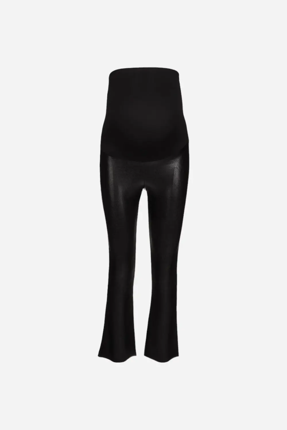 Commando Faux Leather Maternity Cropped Flare In Black 1