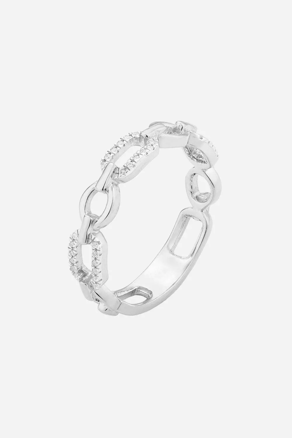 Ella Stein Linked Forever To You Stackable Ring In Silver Sterling - Size 8 1