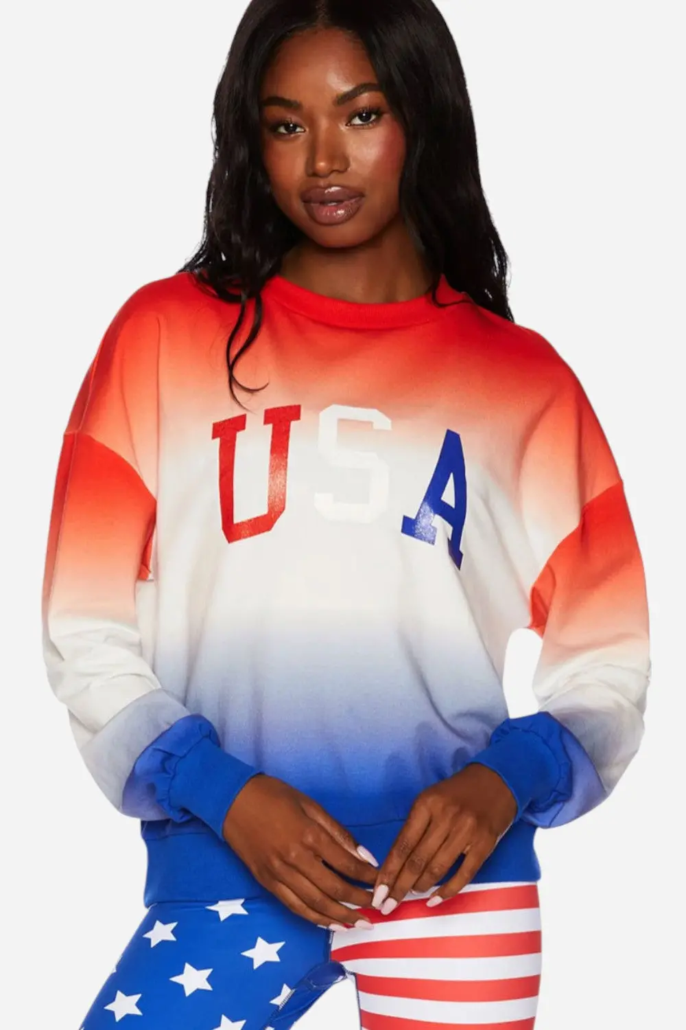 Beach Riot Usa Sweatshirt In Patriotic Gradient 1