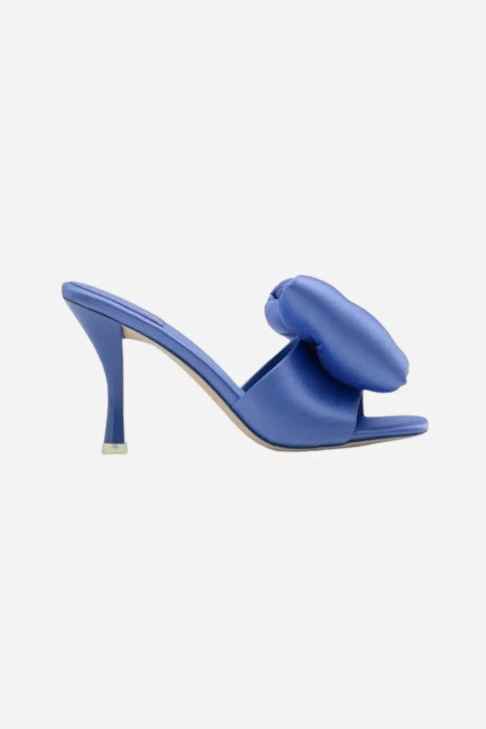 Jeffrey Campbell Deedee Hi Heeled Big Bow Mules In Blue 1