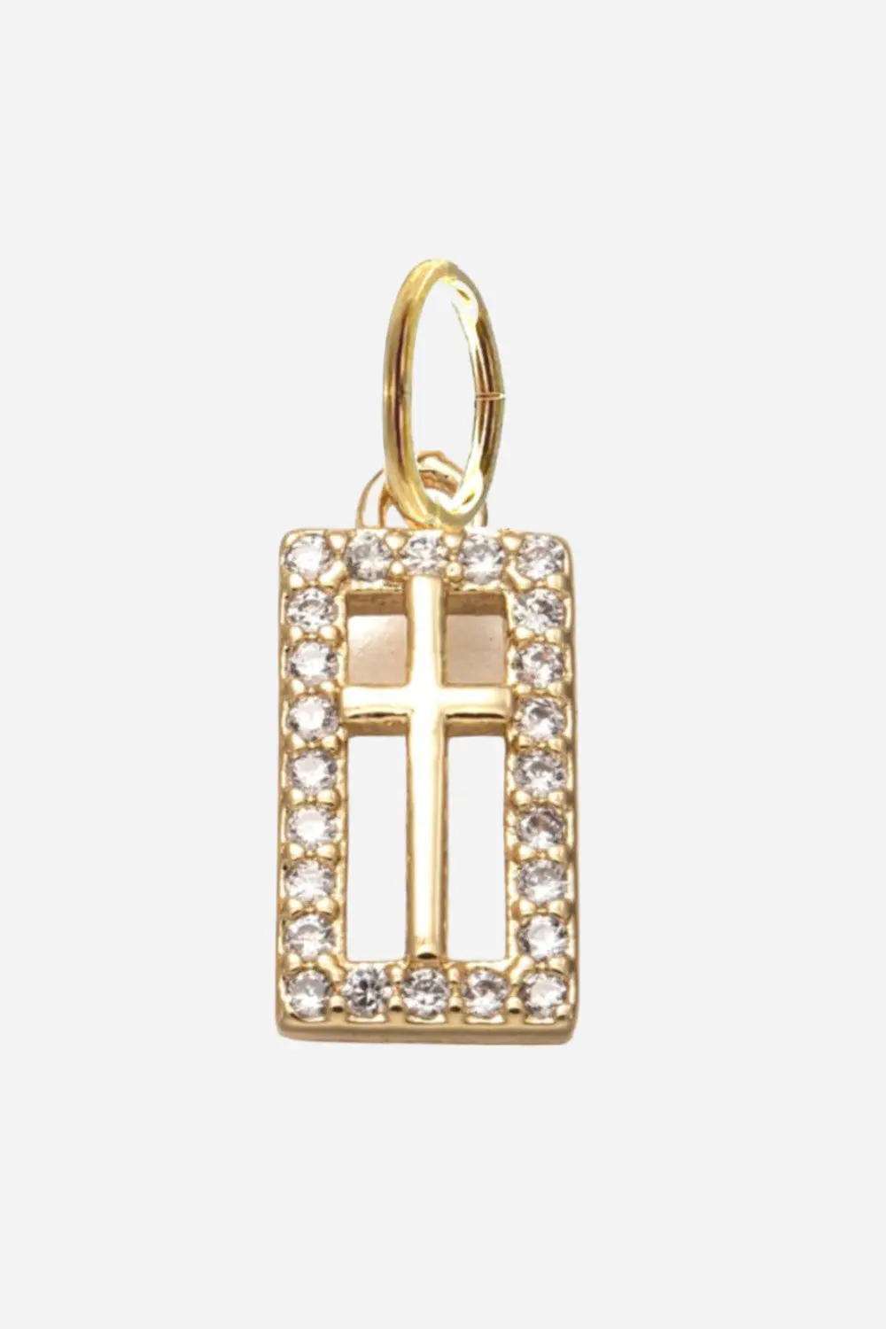 Farrah B Rectangle Cross Charm 1