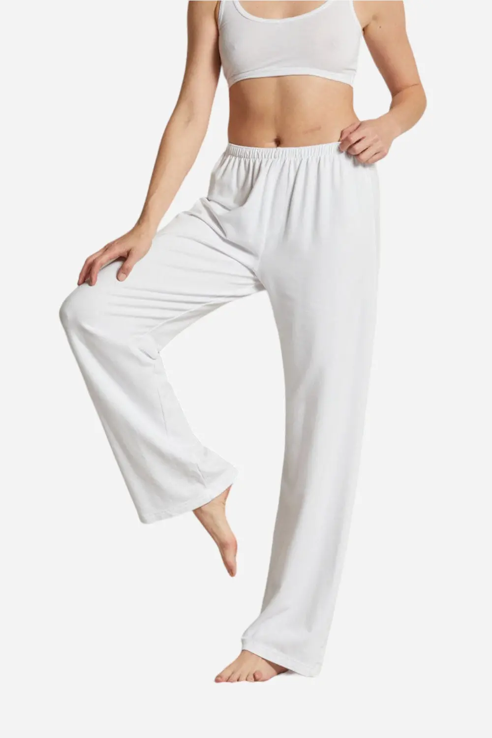 Perfect White Tee Hannah Lounge Wide Leg Pant In White 1