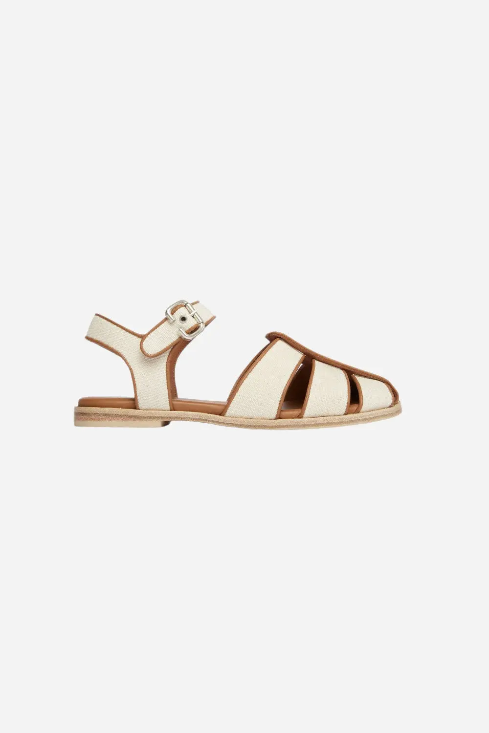 Freda Salvador Sera Fisherman Sandals In Ivory Canvas 1