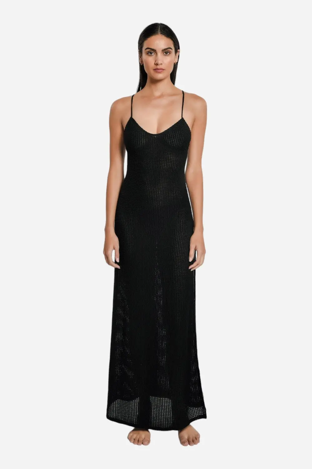 Peixoto Arya Swimsuit Coverup In Black Knit 1