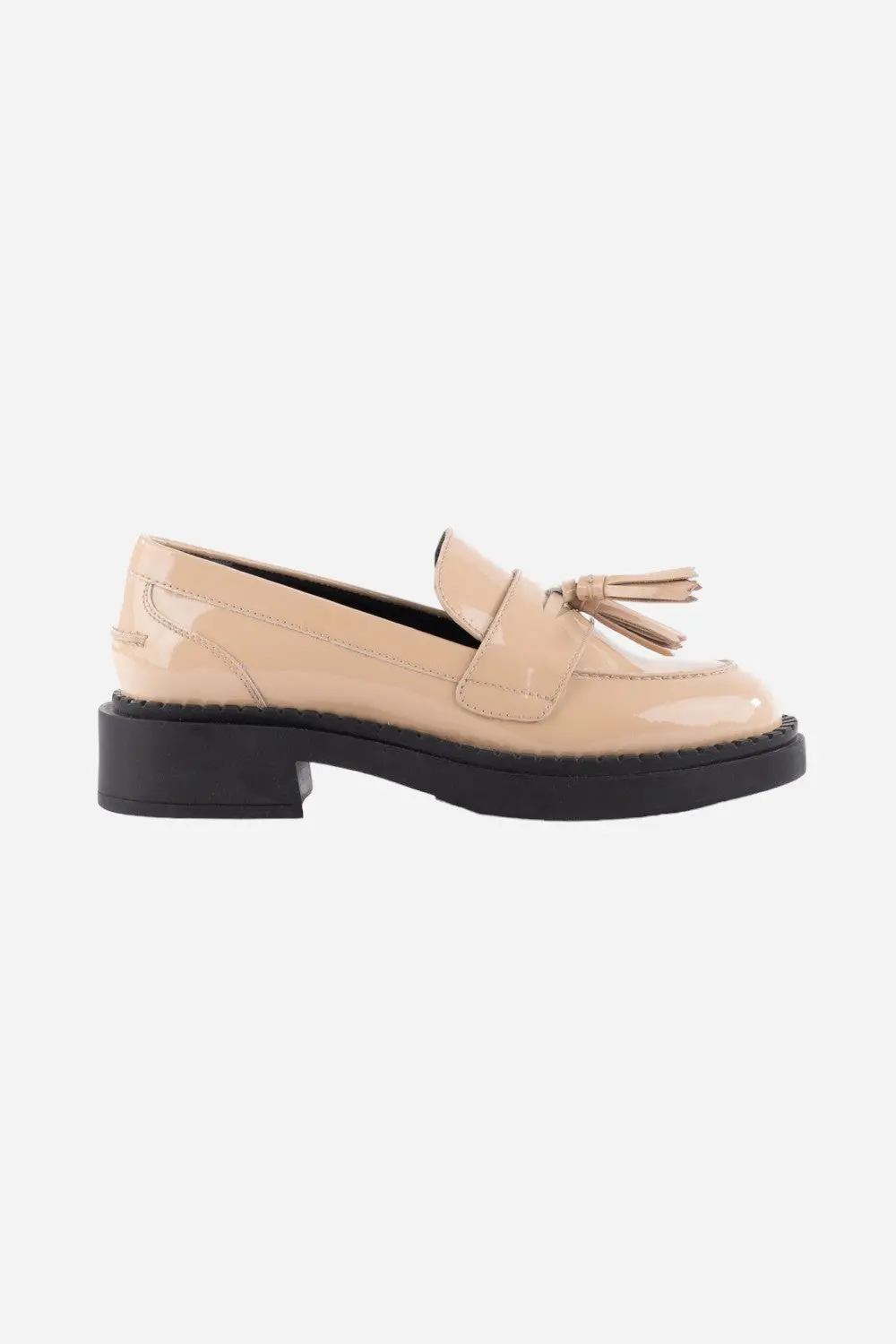 Seychelles Final Call Loafer In Patent Beige 1