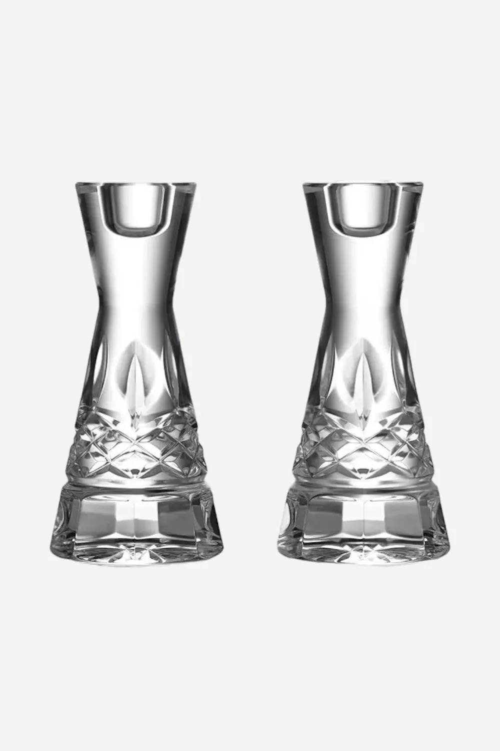 Waterford Lismore Round Candlestick 6", Set Of 2 1
