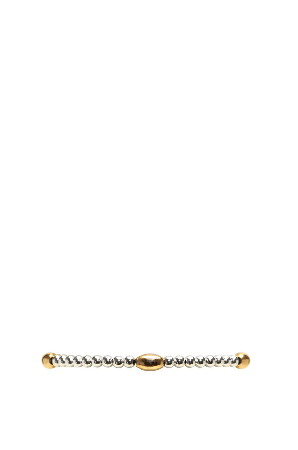 Karen Lazar 3Mm Sterling Silver Filled Bracelet With Yellow Gold Orzo Pattern 1