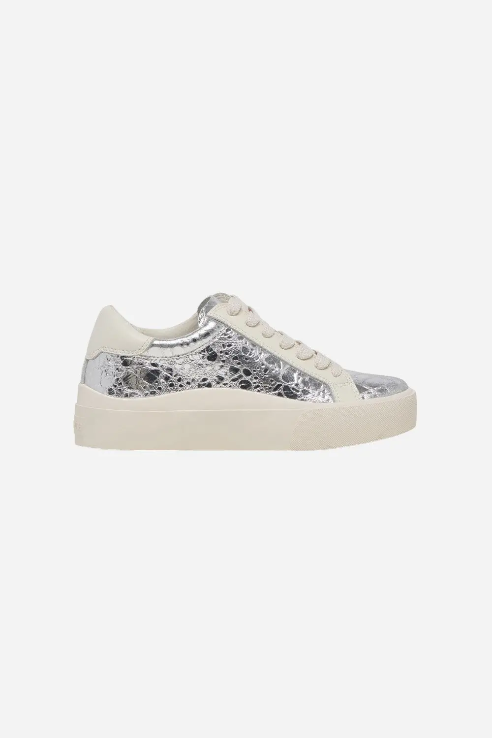 Dolce Vita Zayn 360 Sneakers In Silver Distressed Leather 1
