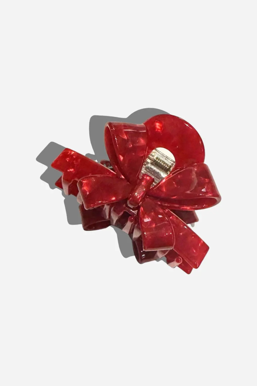 Solar Eclipse Red Bow Acetate Claw Hair Clip 1