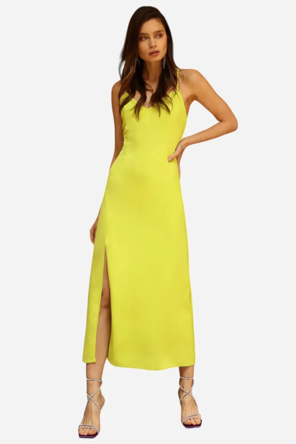 Adelyn Rae Maxine Slip Dress In Limelight 1
