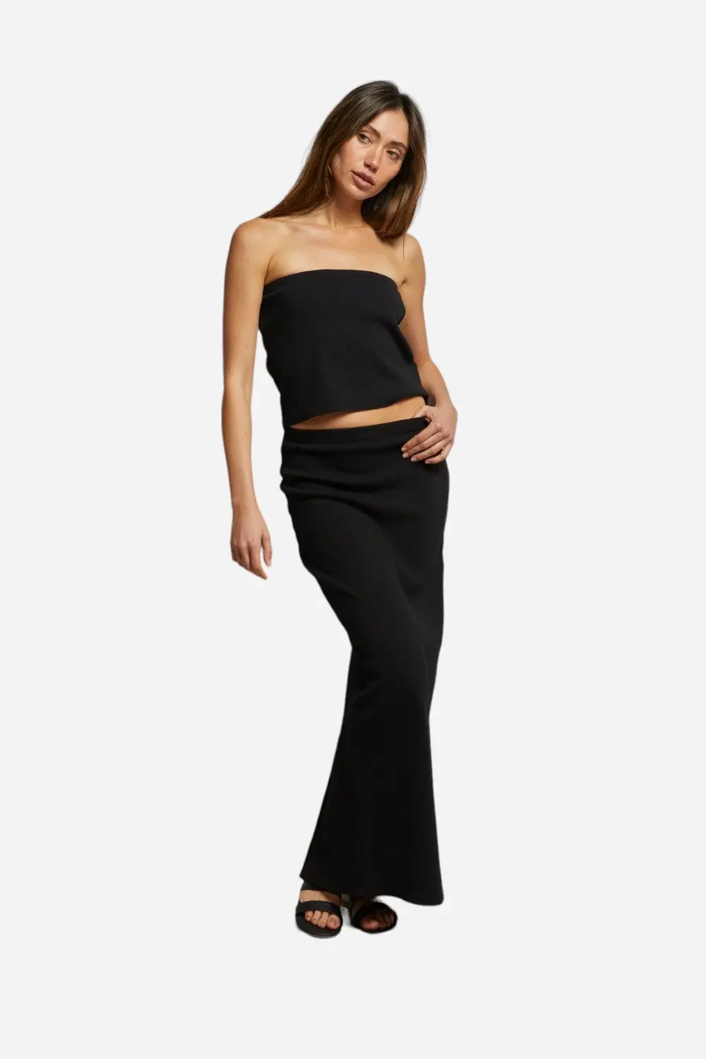 Perfect White Tee Talula Rib Tube Top In True Black 1