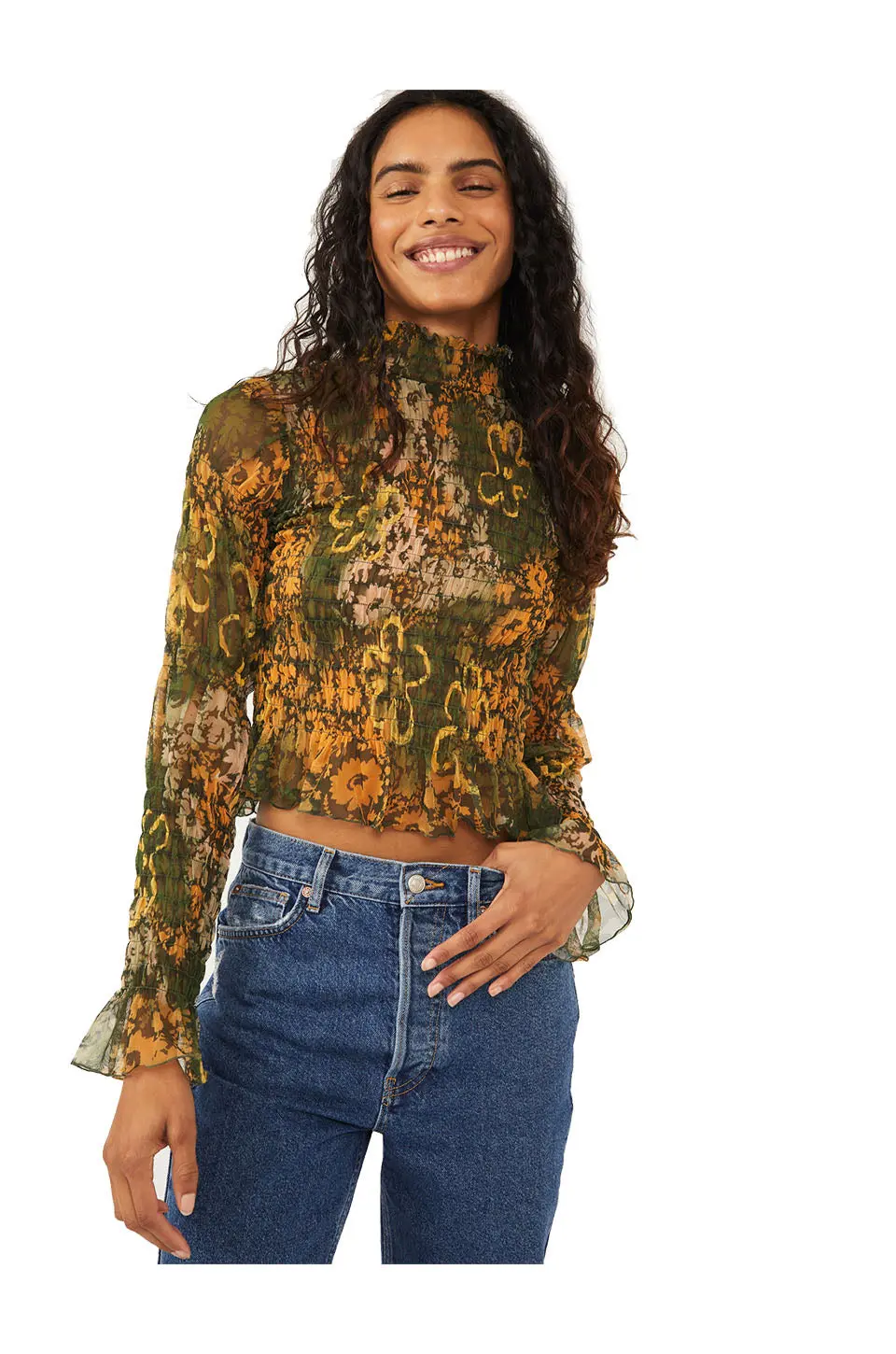 Free People Hello There Top In Forest Combo 1
