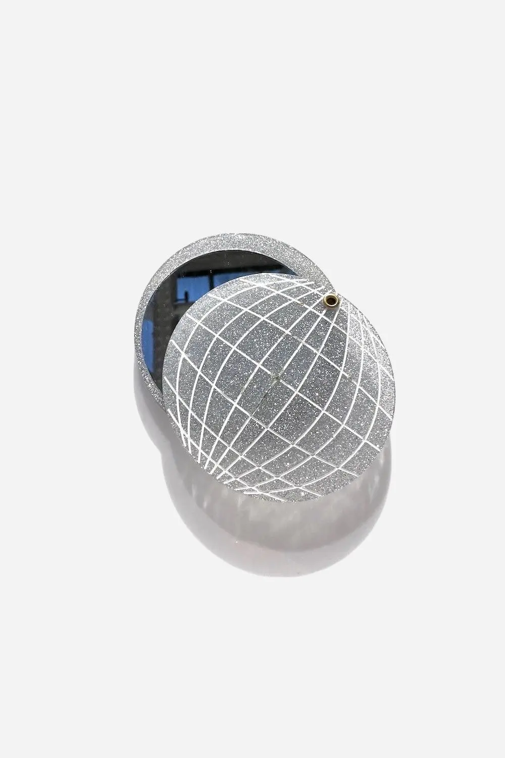 Solar Eclipse Hand-Painted Disco Ball Compact Mirror 1