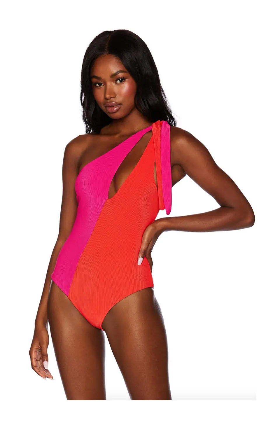 Beach Riot Nia One Piece In Magenta Coral 1