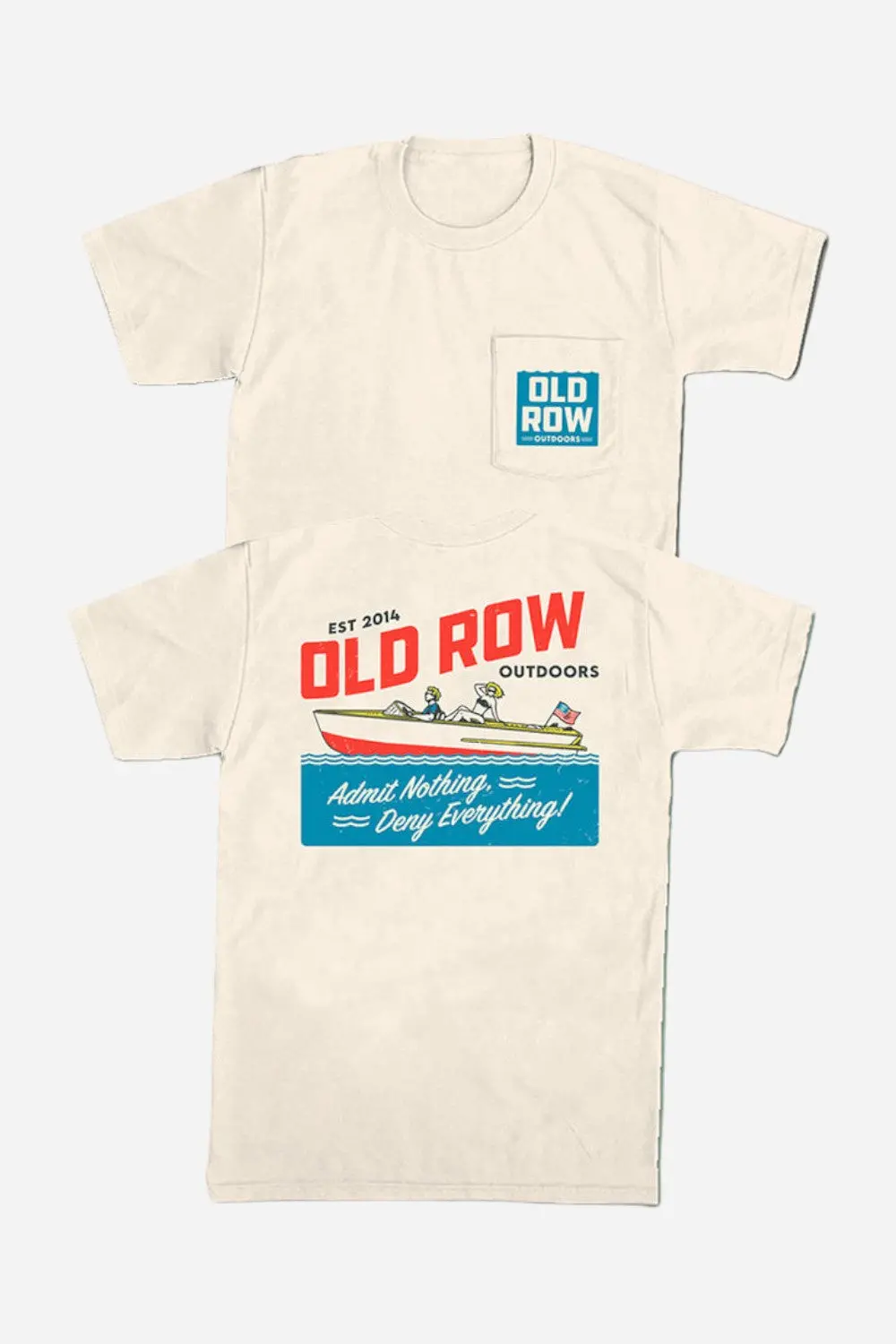 Old Row Outdoors Vintage Boat Pocket Tee In Ivory 1