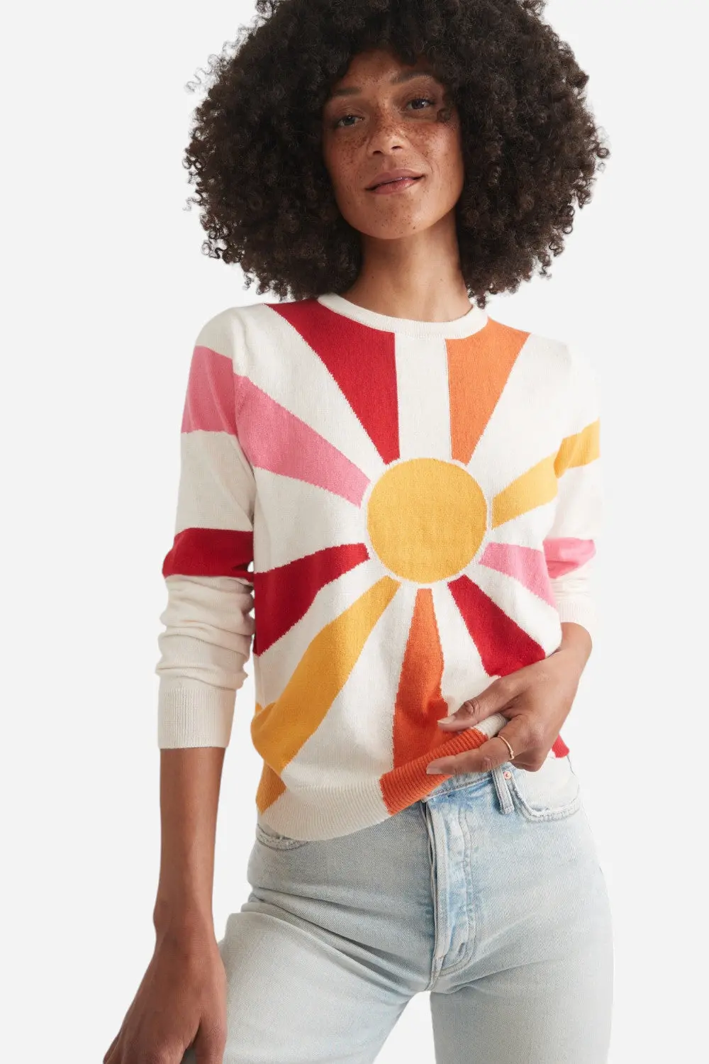 Marine Layer Exploded Sun Icon Sweater In Natural 1
