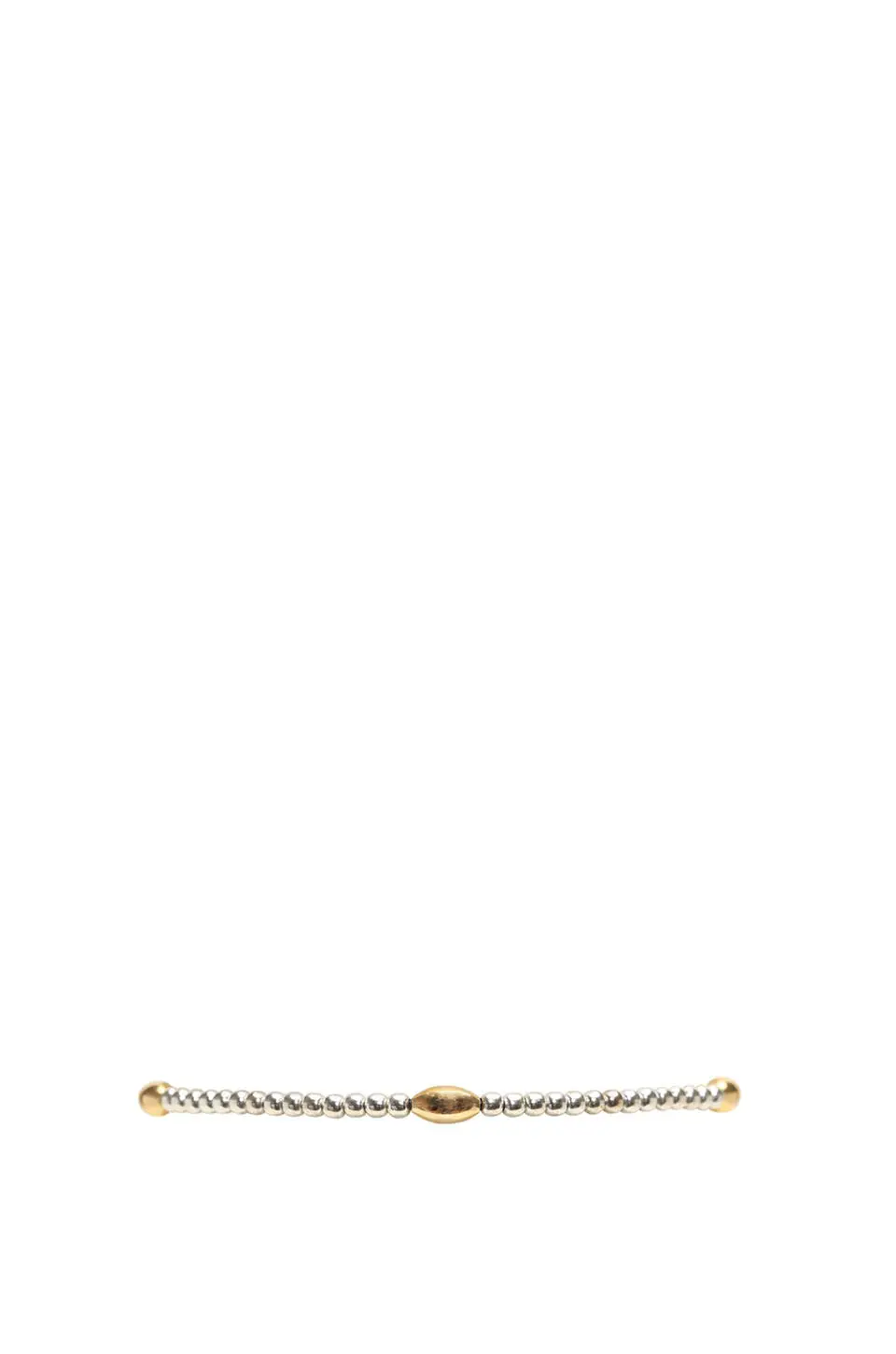 Karen Lazar 2Mm Sterling Silver Bracelet With Yellow Gold Orzo Pattern 1