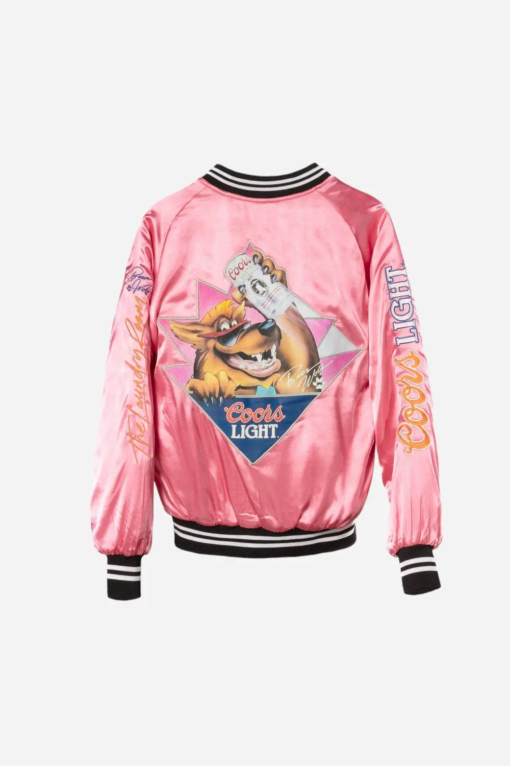 The Laundry Room Beer Wolf Time Stadium Jacket In Blush Pink 1