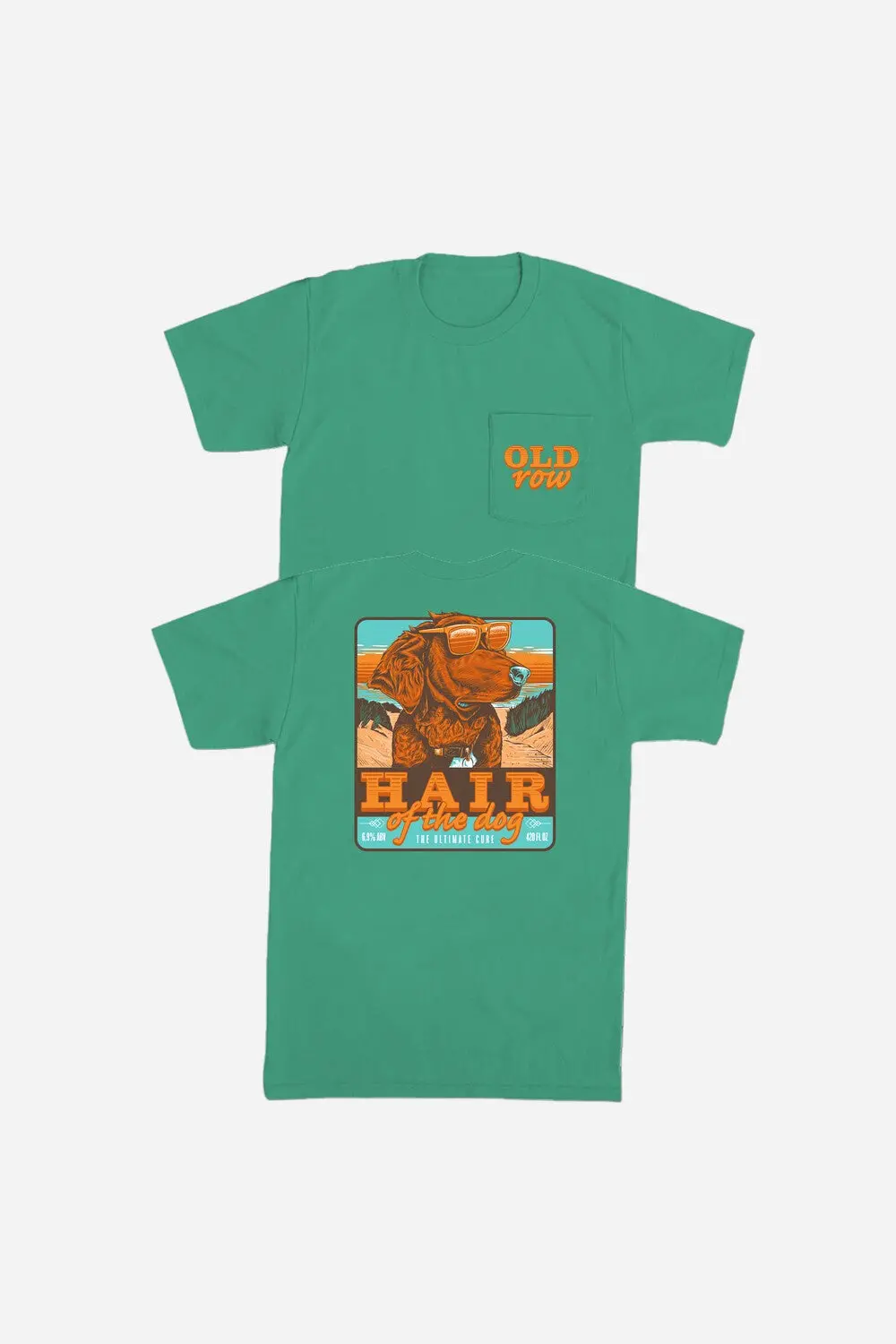 Old Row The Hair Of The Dog Pocket Tee In Island Green 1