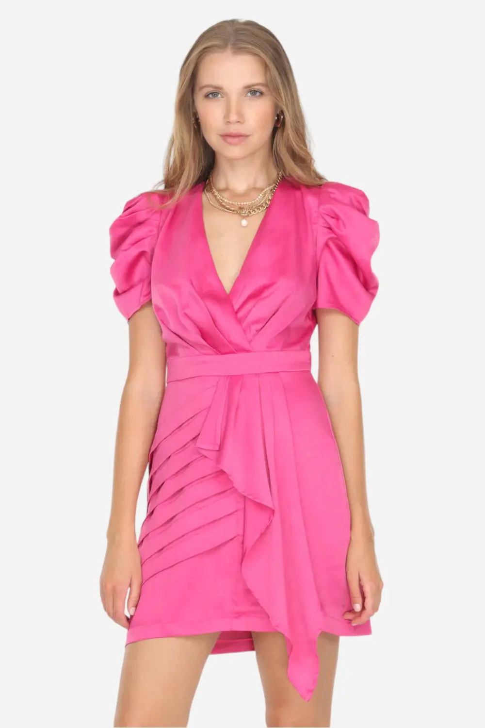 Adelyn Rae Karina Draped Skirt Mini Dress 1