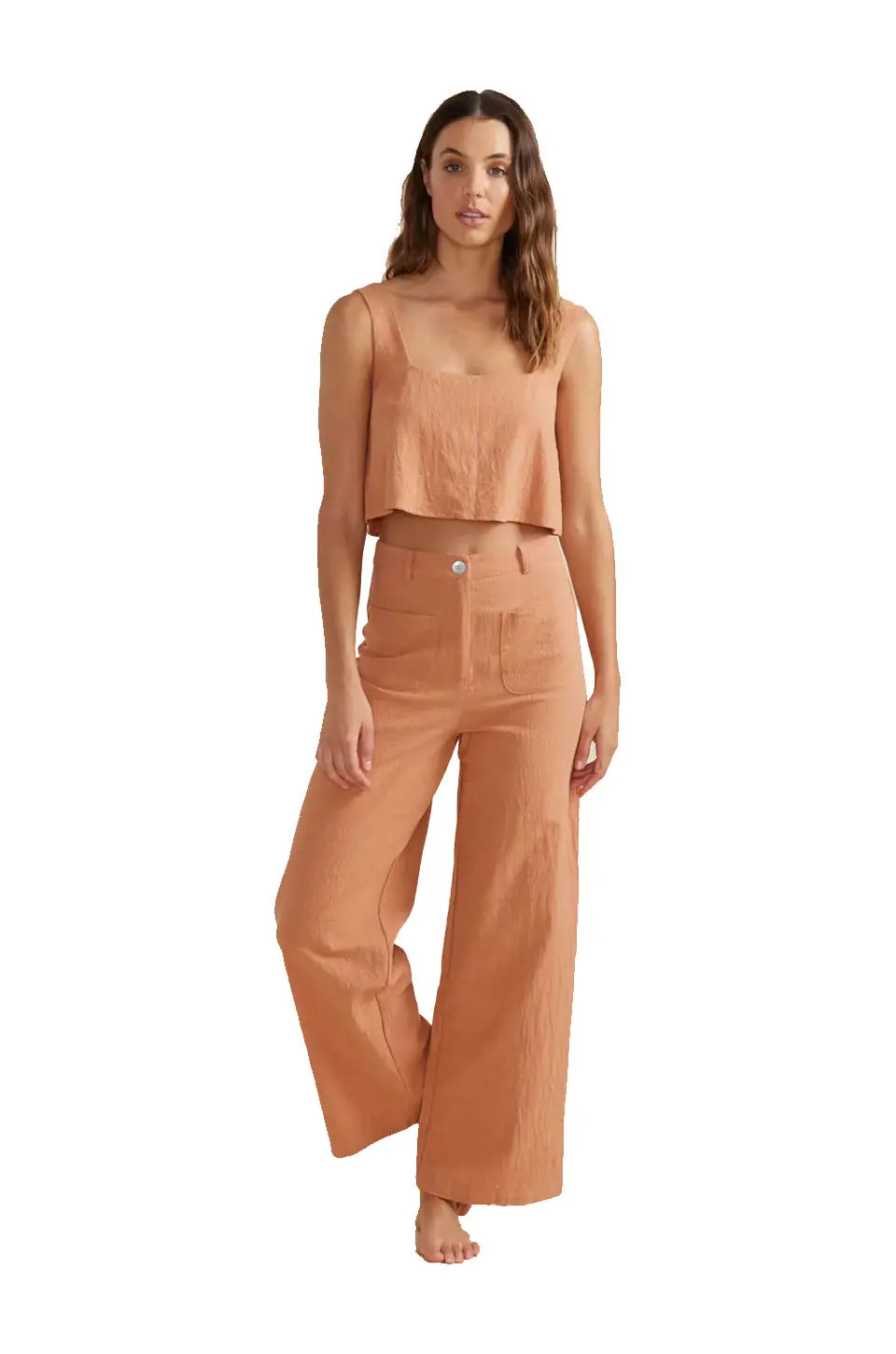 Mink Pink Leon Wide Leg Pants In Cinnamon 1