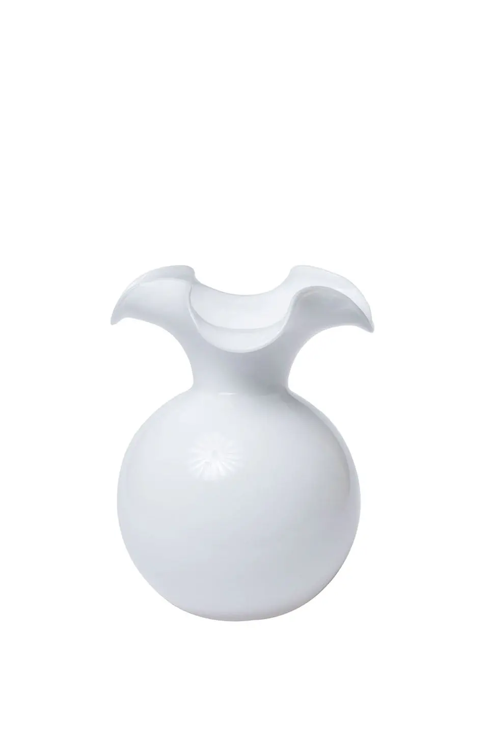 Vietri Medium Hibiscus White Fluted Vase 1