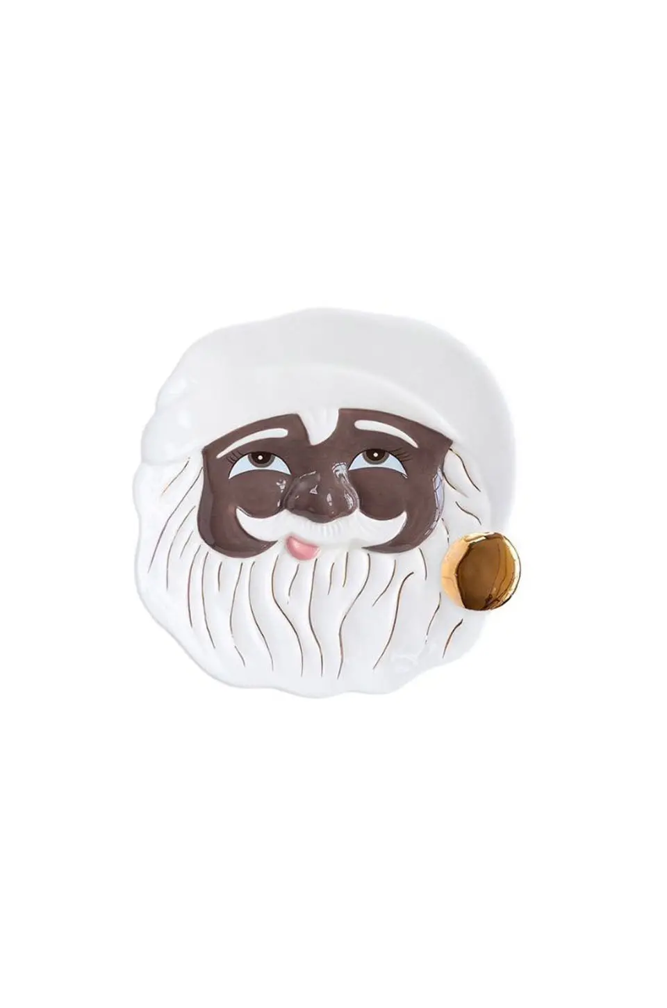 Holiday African American Papa Noel Santa Platter 1