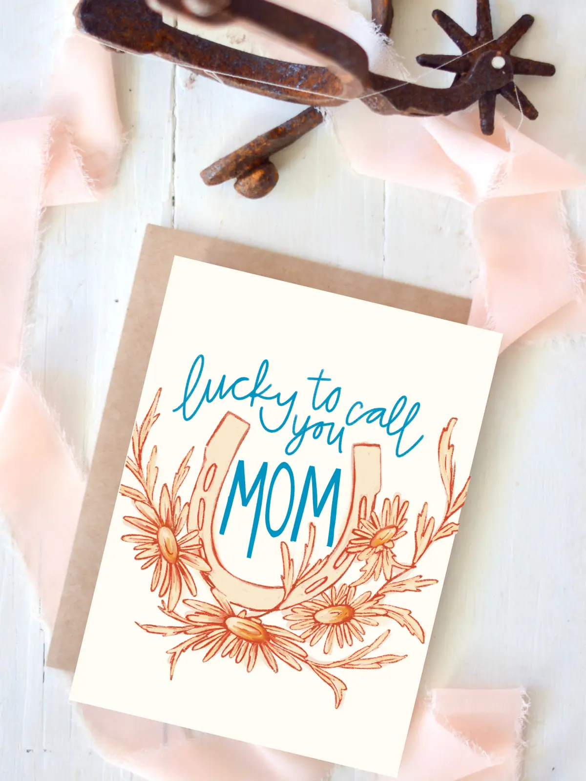 Lucky To Call You Mom--Horseshoe Card For Mother 1