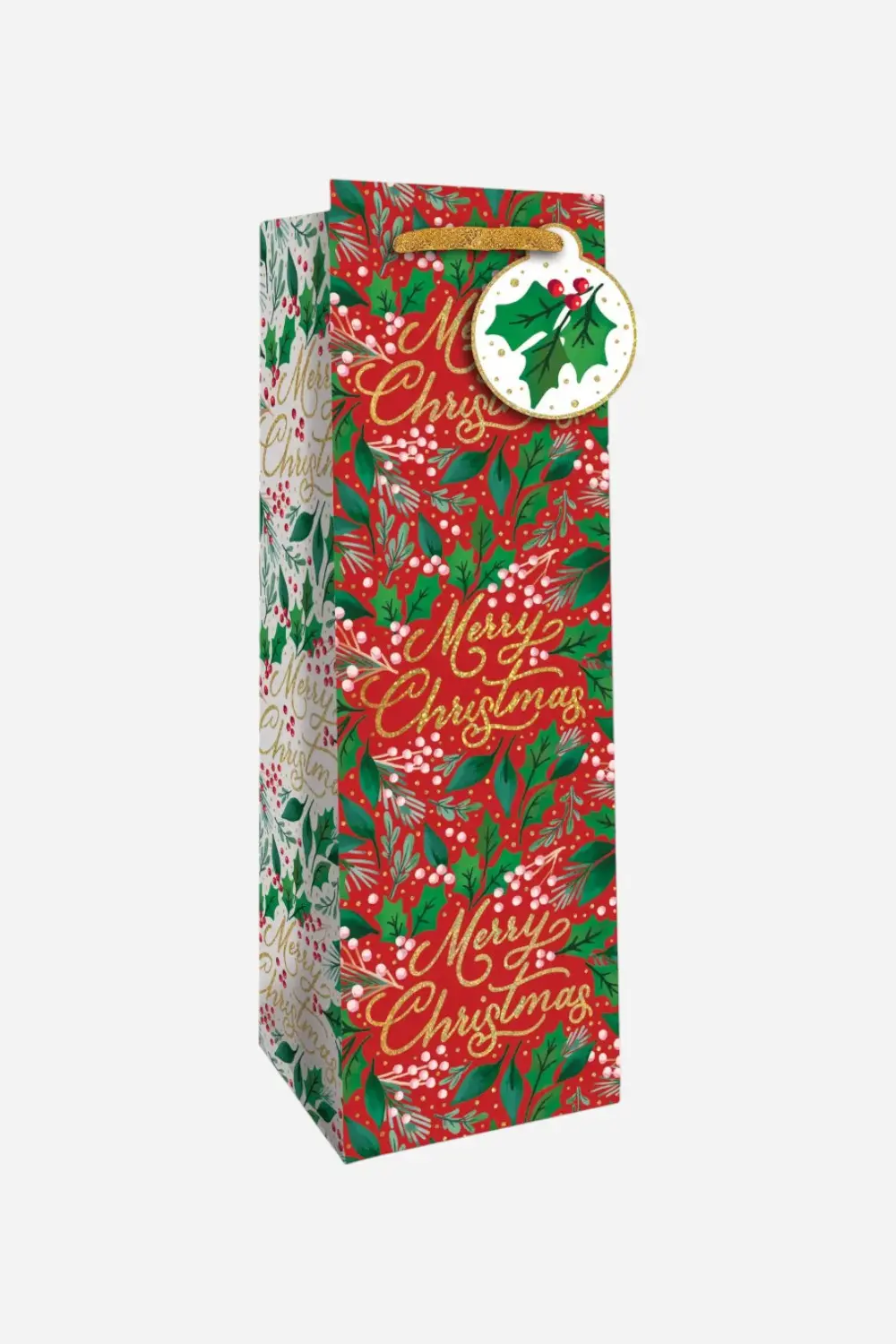 Merry Christmas Bottle Tote Gift Bag 1