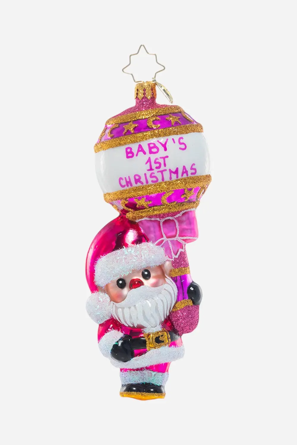 Christopher Radko 1St Christmas Rattle In Pretty In Pink 1