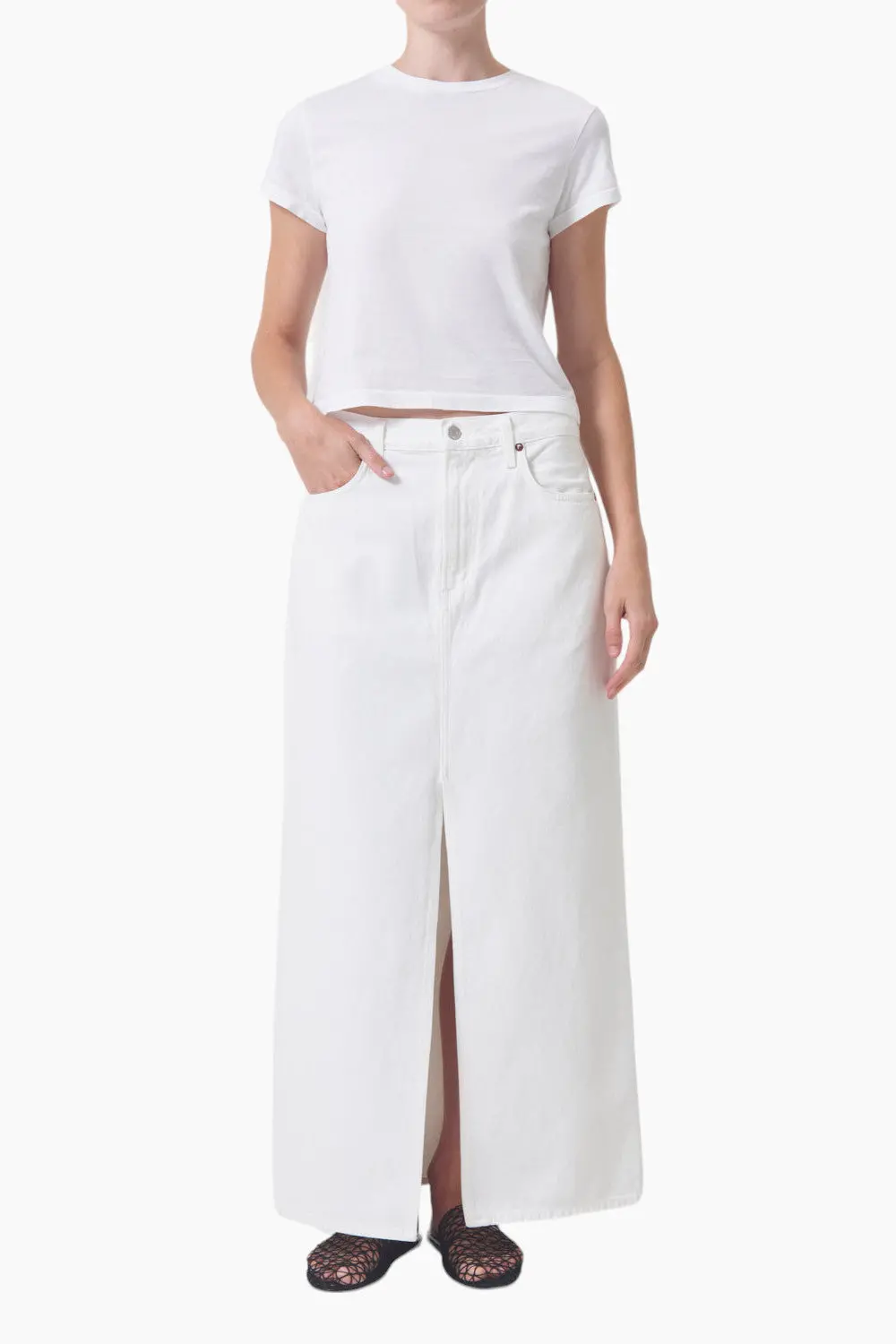 Agolde Leif Maxi Skirt In Milkshake 1