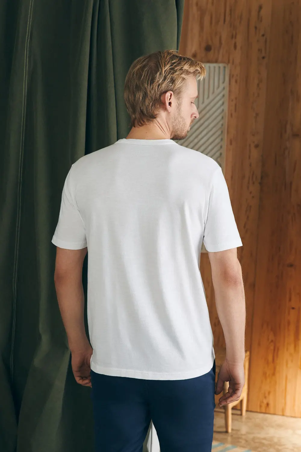 Faherty Surf Stripe Sunwashed Pocket Tee In White Surf Stripe 5