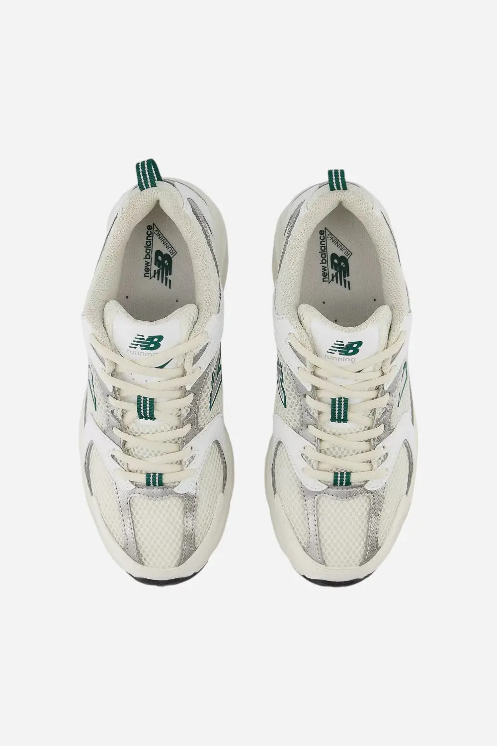 Unisex New Balance 530 Sneakers In Sea Salt White/Marsh Green 4