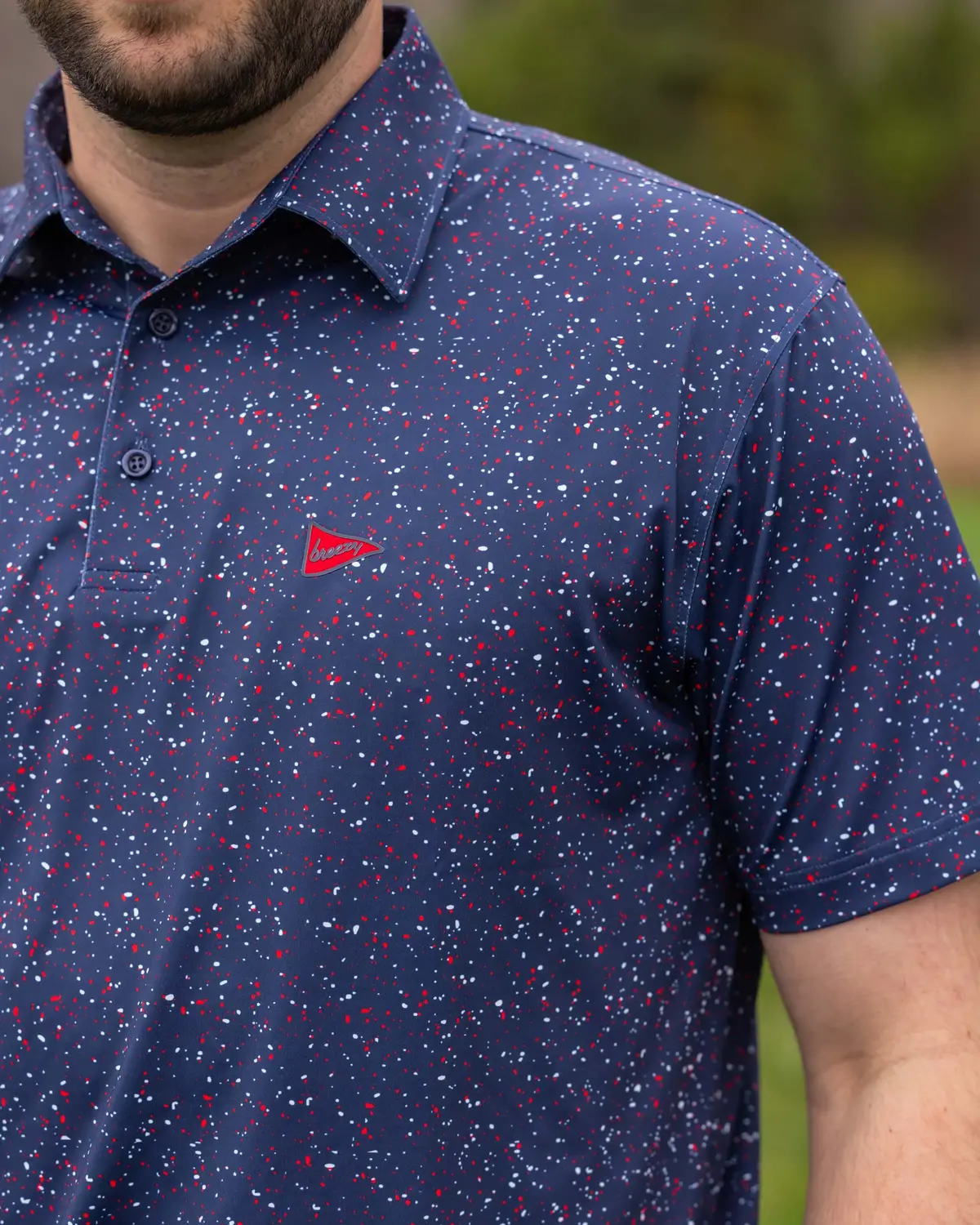 Breezy Golf The Usa Splatter Navy Polo Shirt 4