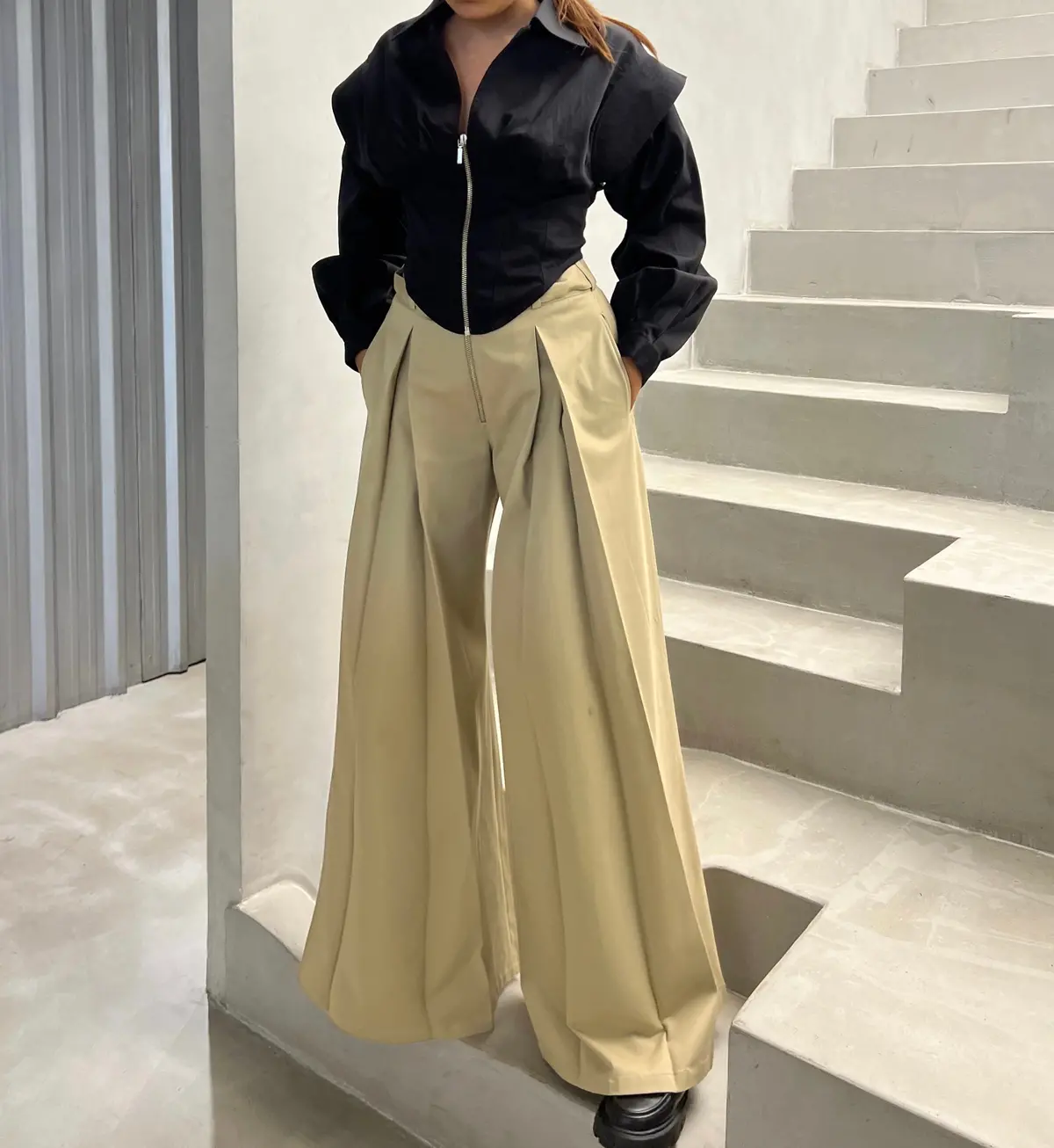 Big Pleat Pants In Camel 1