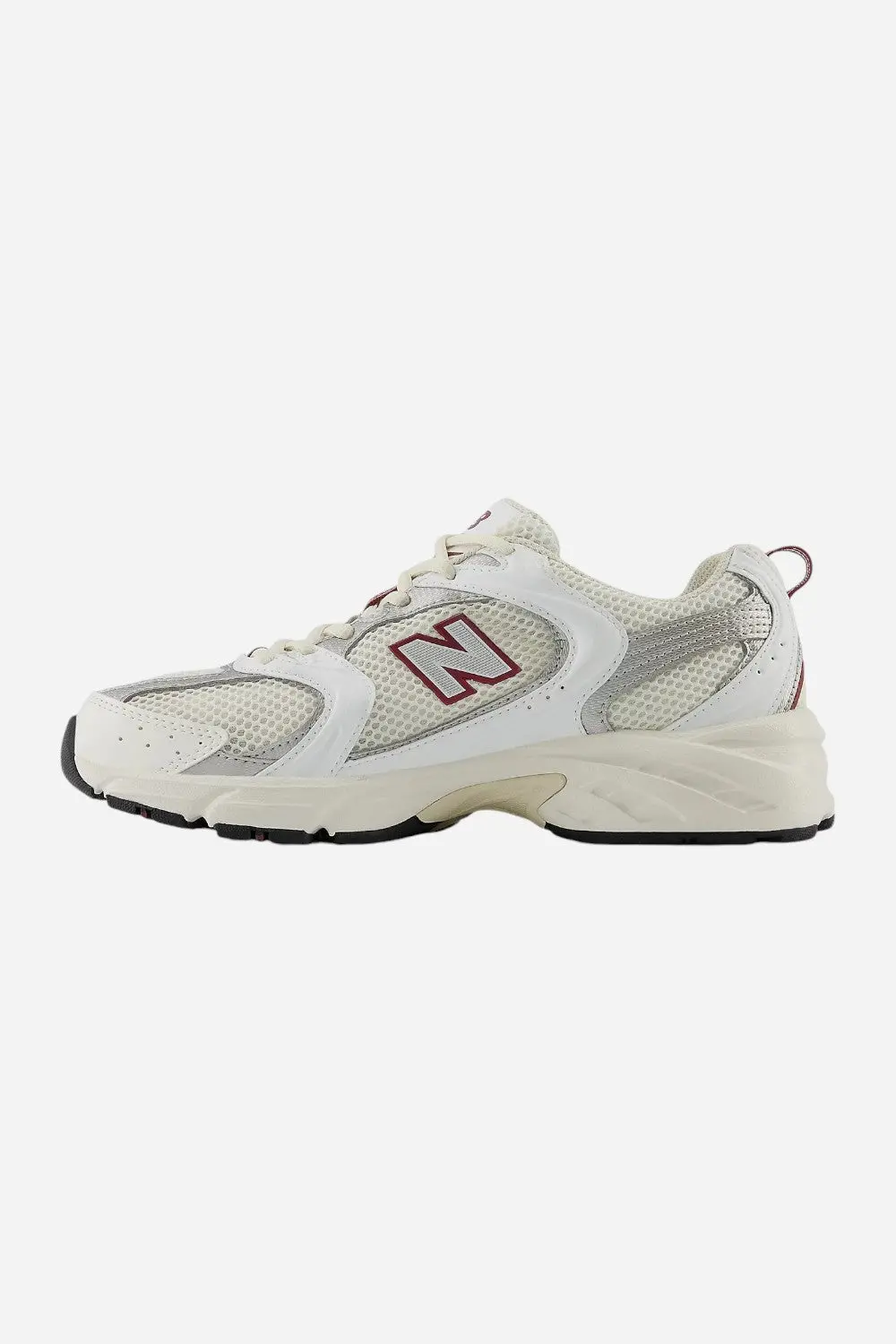 Unisex New Balance 530 Sneakers In Sea Salt With White And Mercury Red 2
