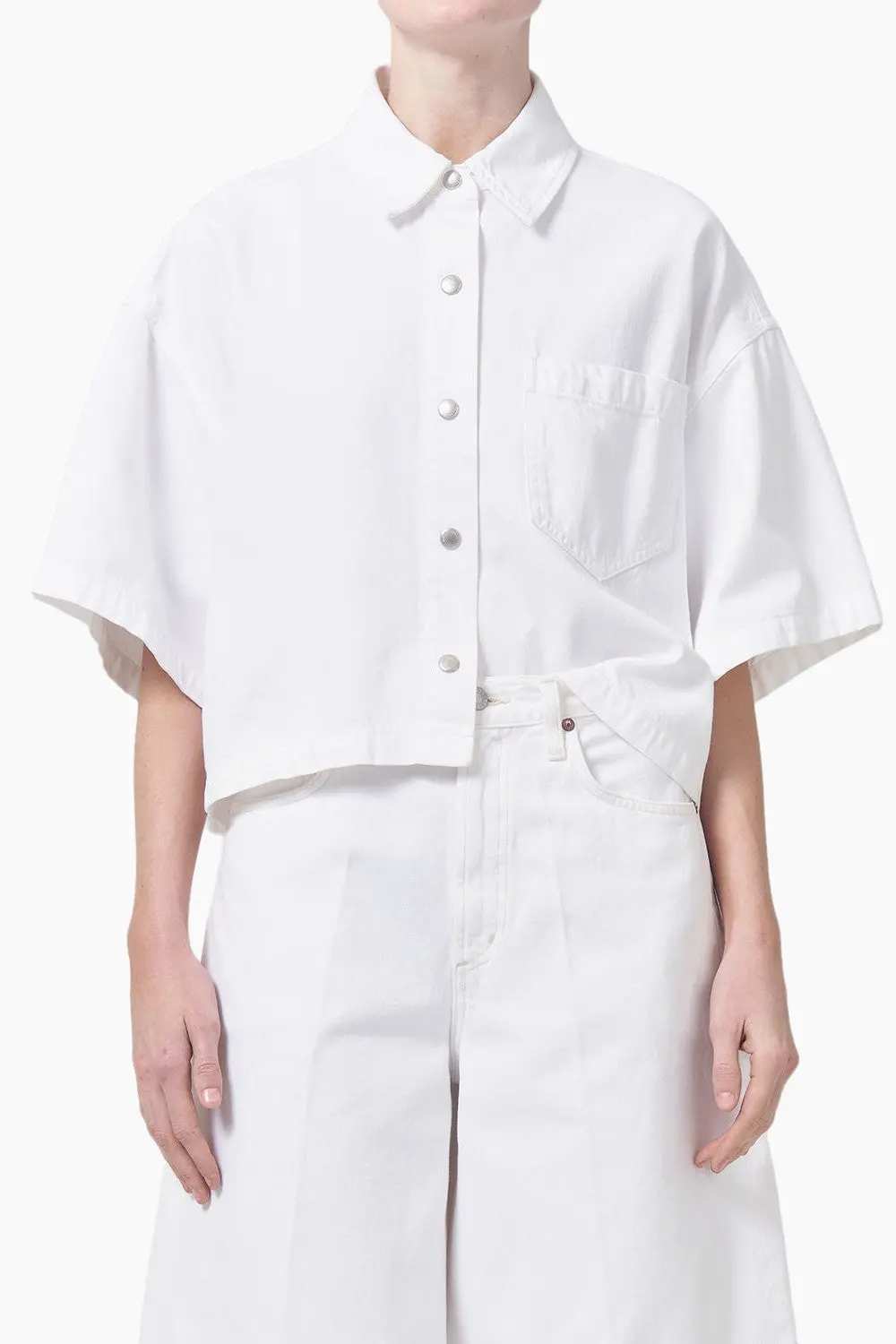 Agolde Rona Box Shirt In Milkshake 1