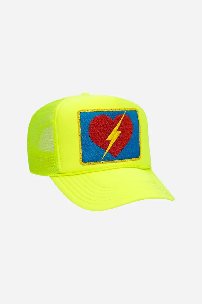 Aviator Nation Bolt Heart Vintagetrucker Hat Yellow 1