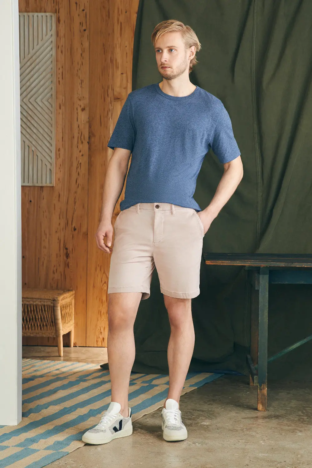 Faherty Coastline Stretch Chino Short 8" In Spring Quartz 4
