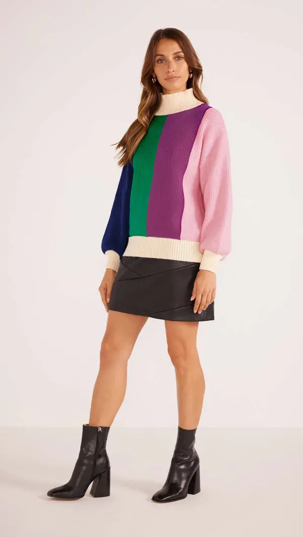 Minkpink Kelsey Colorblock Knit Jumper 3