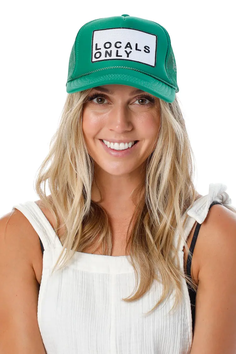 Friday Feelin Locals Only Trucker Hat In Green 2