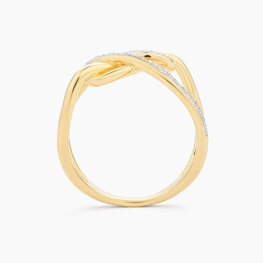 Ella Stein Tie The Knot Statement Ring In Yellow Gold - Size 8 2