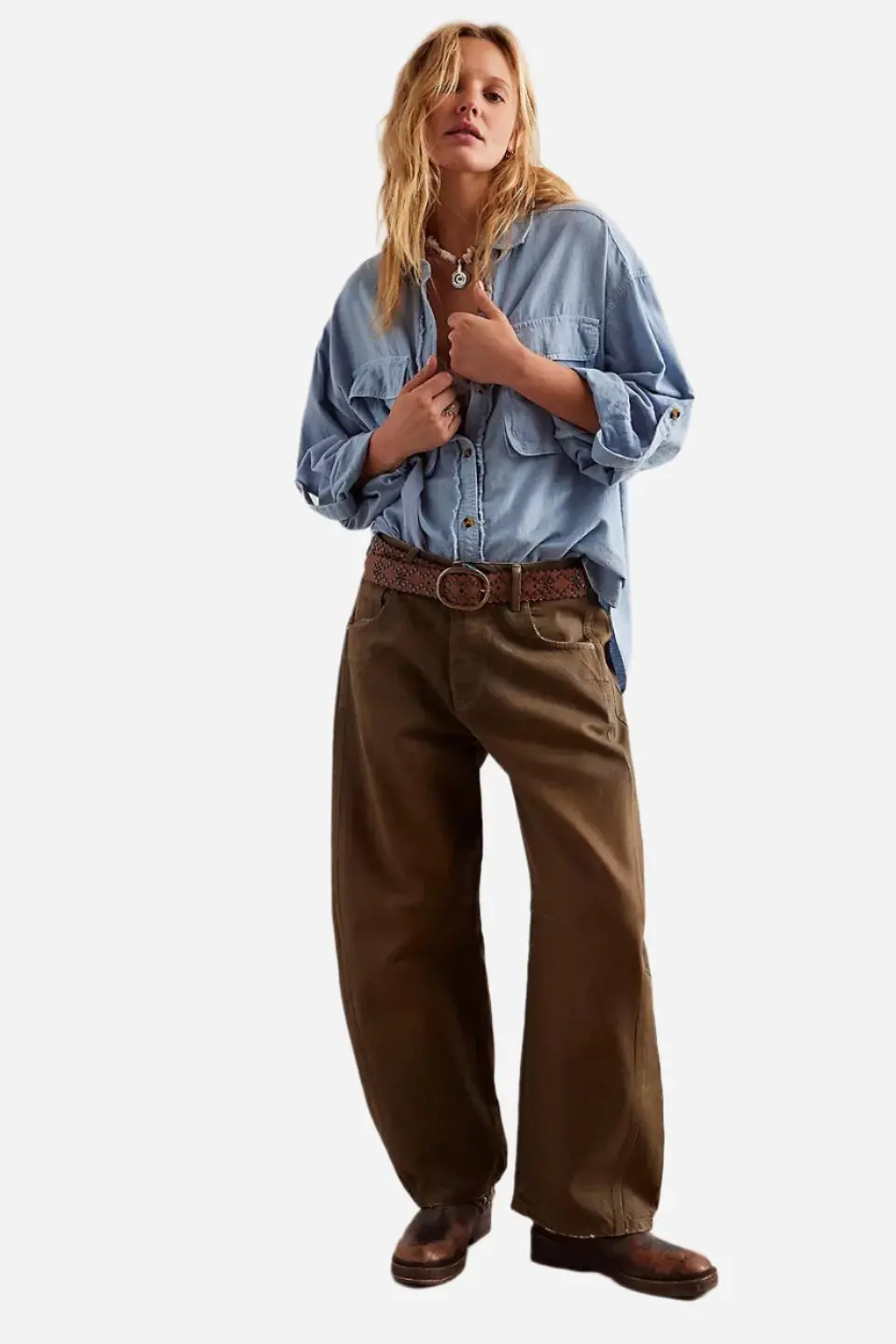 Free People We The Free Good Luck Coated Jeans In New Moon 1