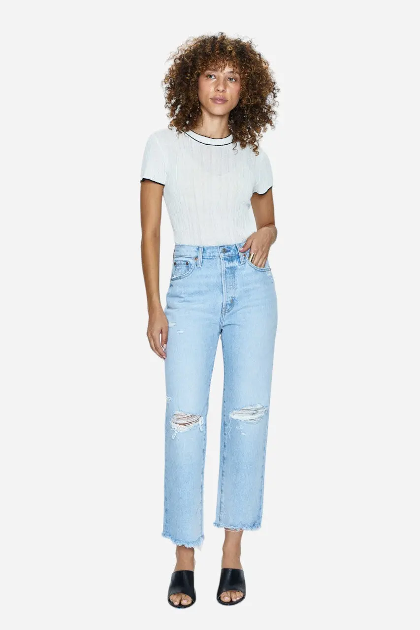 Pistola Cassie Crop High-Rise Straight Jeans In Daytrip Distressed 5