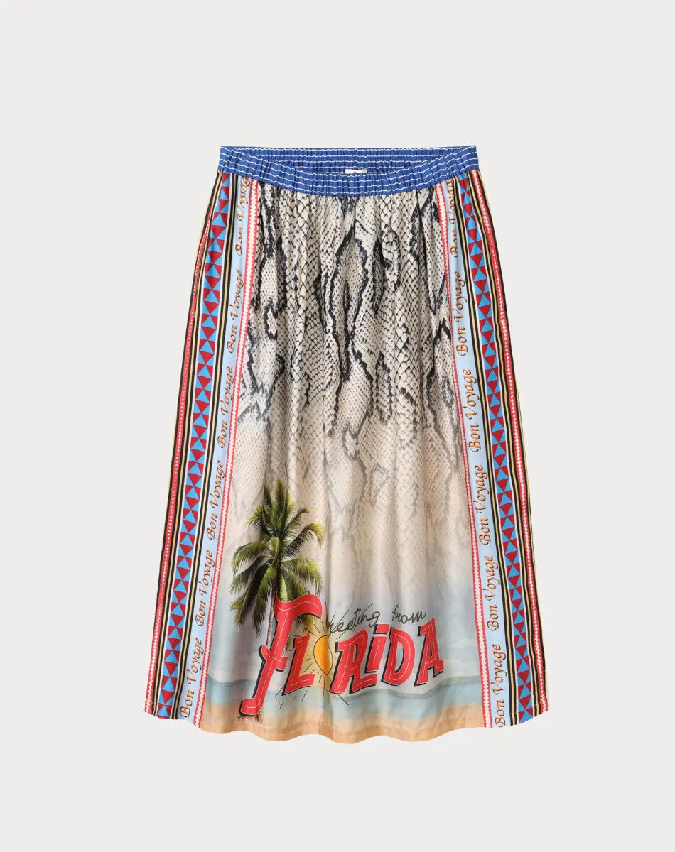 Me369 Vanessa Printed Snake Midi Skirt 3