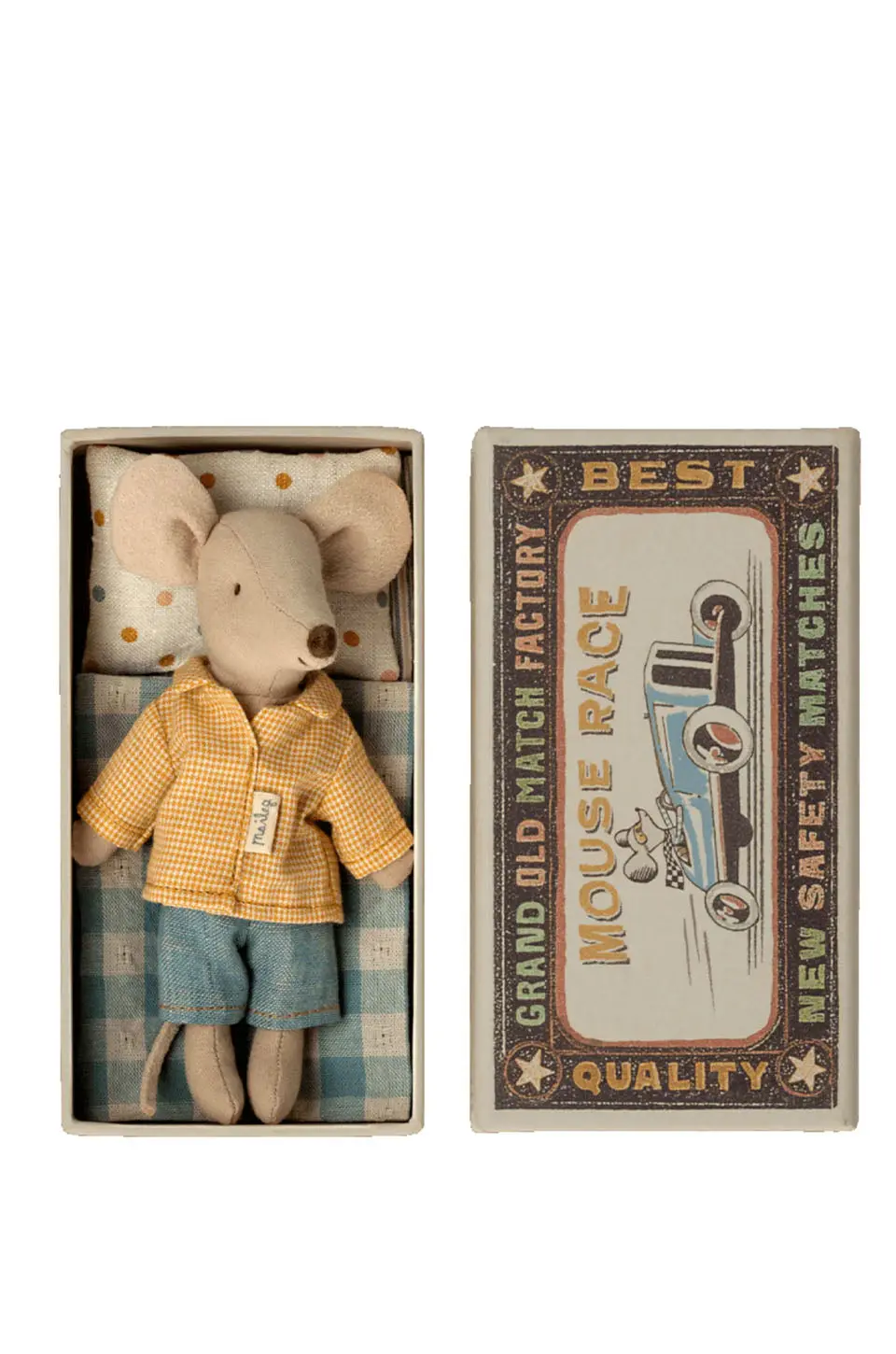 Maileg Big Brother Mouse In Matchbox In Yellow 1
