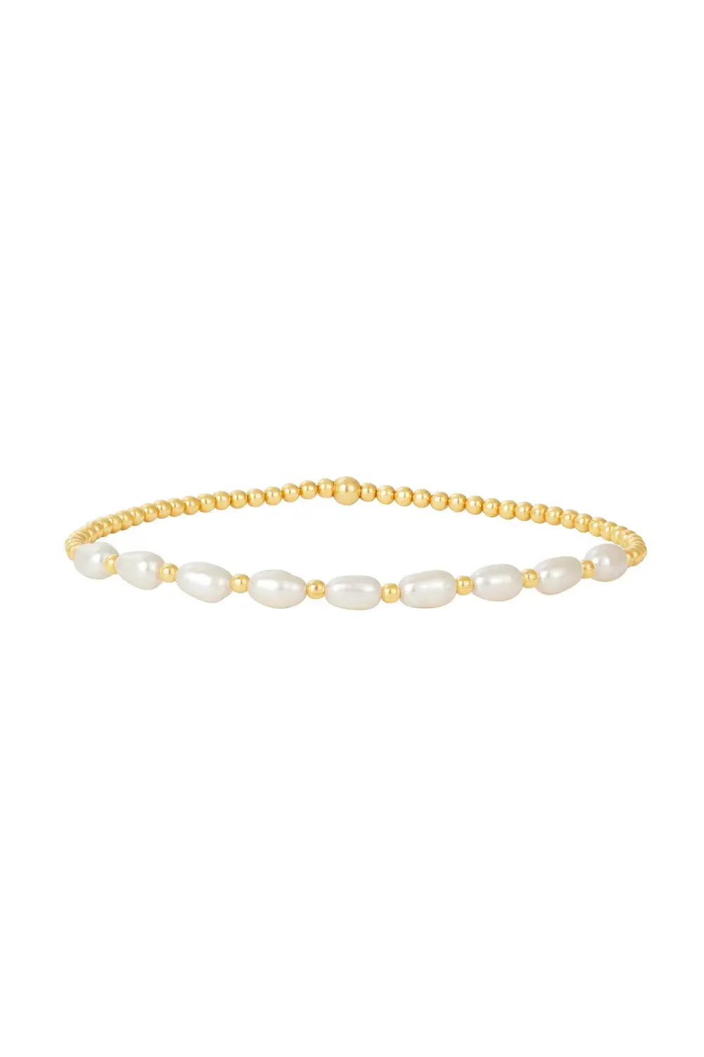 Karen Lazar 2Mm Signature Bracelet With Rice Pearl Gold Pattern 1